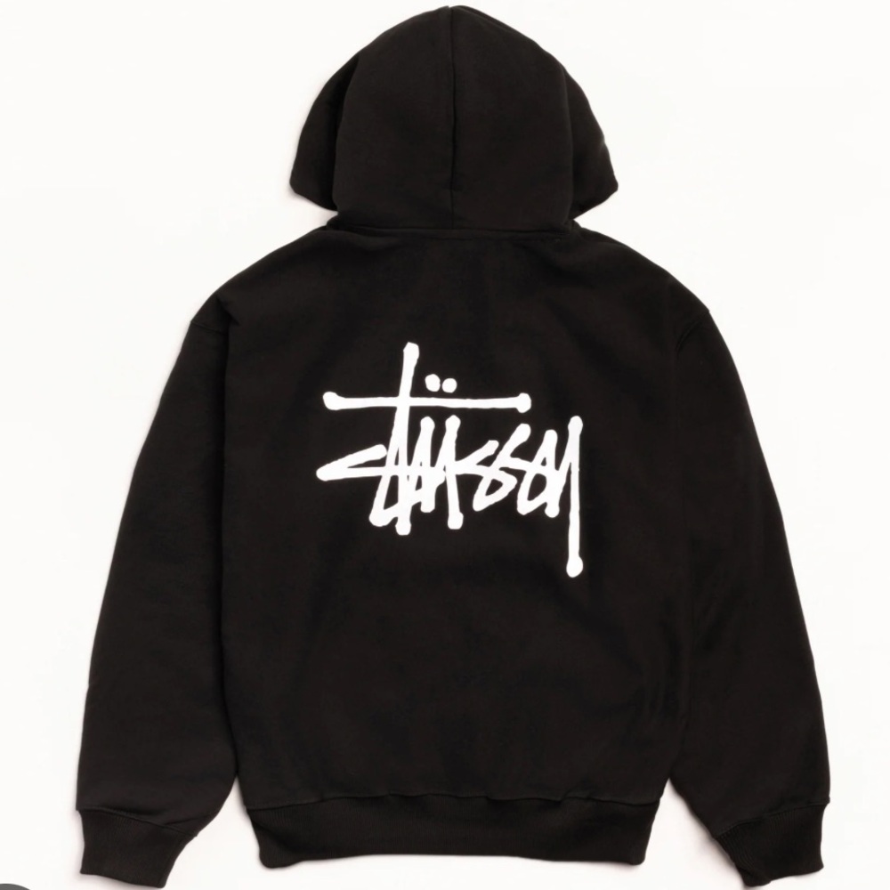 Stussy Basic Hoodie with Iconic White Graphic AUTHENTIC New